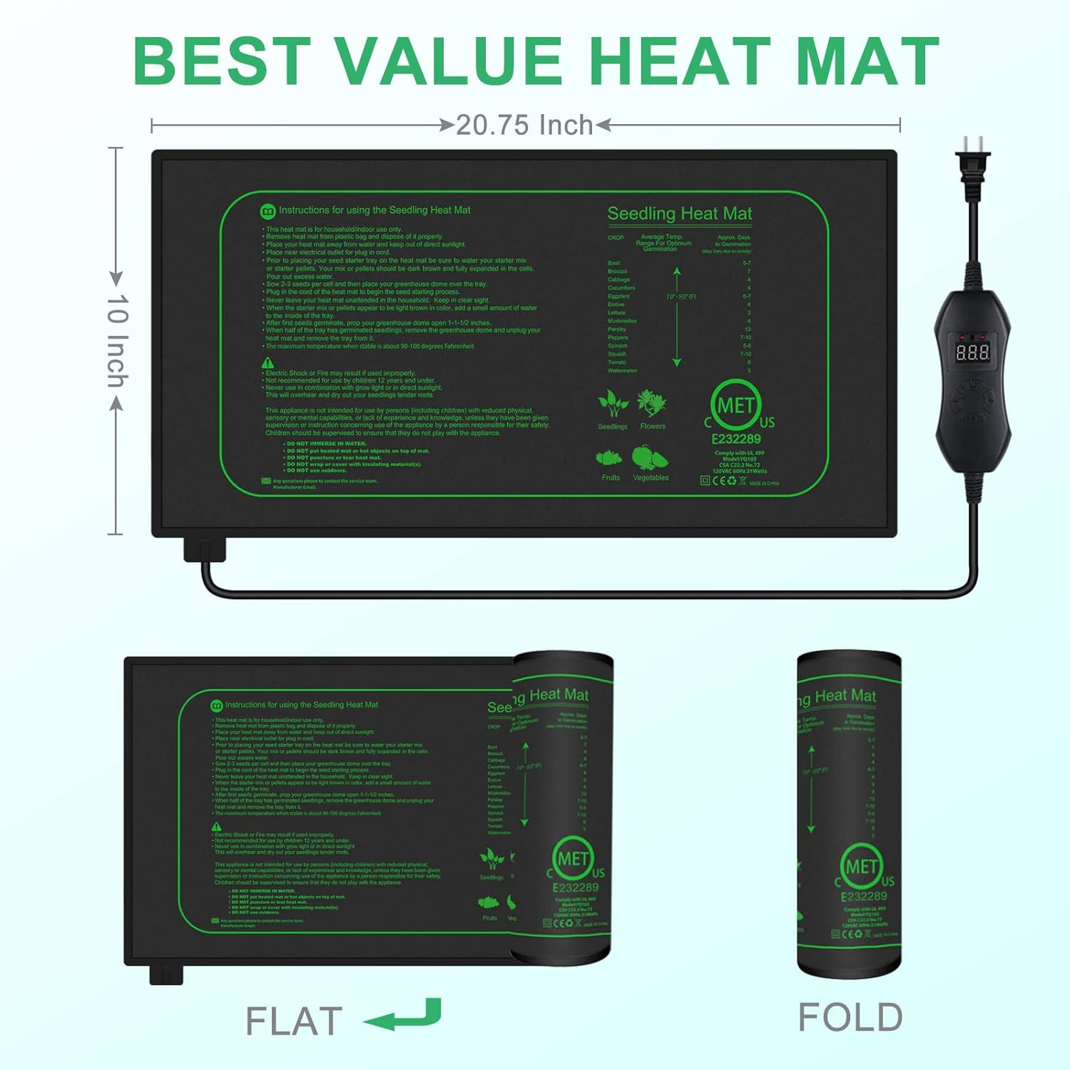 Seedling Heat Mat With Digital - огляд і ціна Heat Mat Seedling